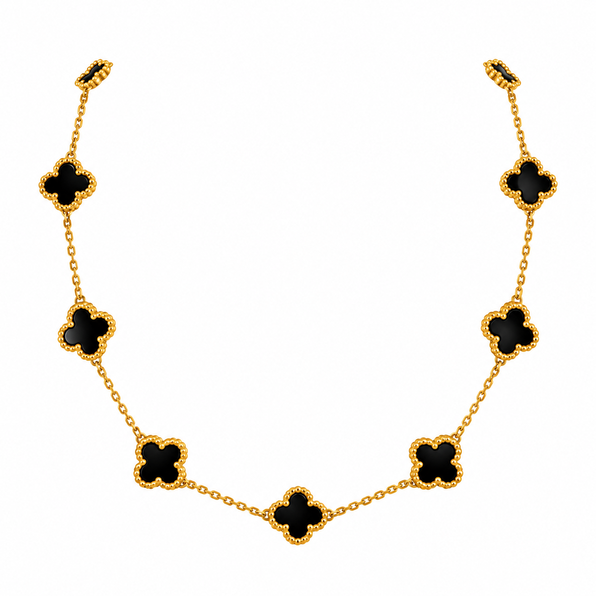 Κολιέ με Μαύρα Λουλούδια Χρυσό X251964X 13mm